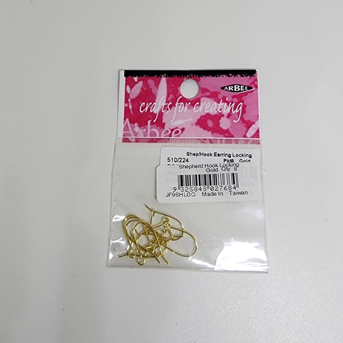 Gold Colour Shepherd Earring Hook with Locking